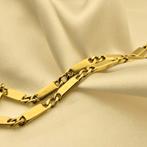 Gouden staafjes/gourmet schakel armband | 19,5 cm (unisex), Sieraden, Tassen en Uiterlijk, Armbanden, Ophalen of Verzenden, Gebruikt