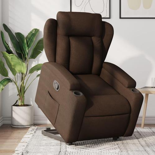 vidaXL Sta-op-stoel verstelbaar stof bruin, Huis en Inrichting, Fauteuils, Nieuw, Verzenden