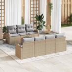 vidaXL Tuin Sofa Set 8 pcs Beige Poly riet, Verzenden, Nieuw, Rotan