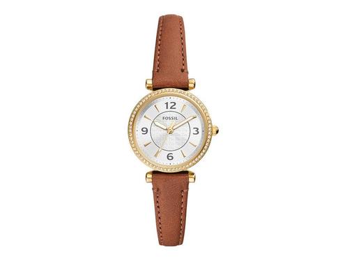 Fossil CARLIE ES5297 Dames Horloge 28 mm - Bruin, Huis en Inrichting, Woonaccessoires | Overige, Zo goed als nieuw, Verzenden