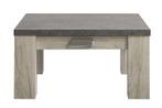 Satriani salontafel 1 lade 80x80 mel.beton/l.grey, Huis en Inrichting, Tafels | Salontafels, Ophalen of Verzenden, Nieuw