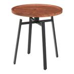 Bijzettafel Mippeena rond Ø50 cm walnootkleurig en zwart [en, Verzenden, Nieuw