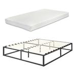 Stalen bed met bedbodem incl. matras zwart 200x140cm, Verzenden, Nieuw