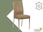 Leren eetkamerstoel Real - Vintage Taupe (taupe/bruin) -, Huis en Inrichting, Stoelen, Overige kleuren, Nieuw, Ophalen of Verzenden