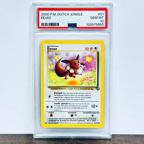 Pokémon Graded card - Eevee - Jungle #51 - Pokémon - PSA 10, Hobby en Vrije tijd, Verzamelkaartspellen | Pokémon