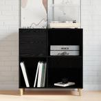vidaXL Platenkast Zwart Eiken 84,5x38x89 cm Gefabriceerd, Huis en Inrichting, Verzenden, Nieuw