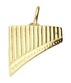 Gouden Panfluit ketting hanger, Verzenden, Nieuw