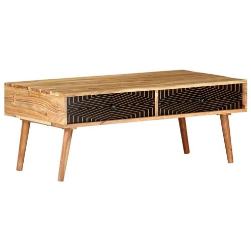 vidaXL Salontafel 100x50x39 cm massief acaciahout, Huis en Inrichting, Tafels | Salontafels, 100 tot 150 cm, Nieuw, Overige houtsoorten