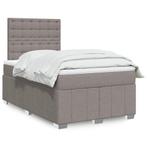 vidaXL Boxspring met matras stof taupe 120x190 cm, Verzenden, Nieuw, 190 cm of minder, Twijfelaar