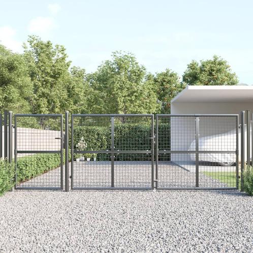 vidaXL Tuinpoort 400x175 cm gaas en gegalvaniseerd staal, Tuin en Terras, Tuinpoorten, Nieuw, Verzenden