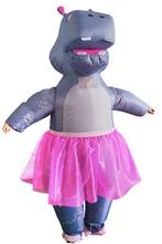 KIMU® Opblaas Kostuum Nijlpaard met Tutu Opblaasbaar Pak Nij, Kleding | Heren, Carnaval, Nieuw, Overige maten, Ophalen of Verzenden