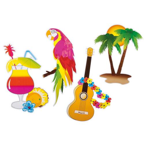 Hawaii Decoratie 35cm 4st, Hobby en Vrije tijd, Feestartikelen, Nieuw, Verzenden