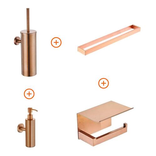 Toilet accessoires set Copper design met beugel en, Doe-het-zelf en Verbouw, Sanitair, Verzenden