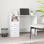 vidaXL Bureau met lades 102x50x76 cm bewerkt hout hoogglans, Huis en Inrichting, Bureaus, Verzenden, Nieuw