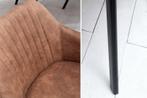 Retro design stoel LUCCA vintage bruin met quilten, Nieuw, Ophalen of Verzenden