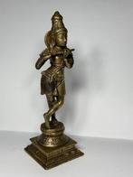 Beeldje, Figura de bronce de Krishna tocando la flauta - 23, Antiek en Kunst