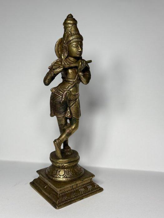 Beeldje, Figura de bronce de Krishna tocando la flauta - 23, Antiek en Kunst, Kunst | Niet-Westerse kunst