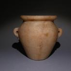 Oud-Egyptisch Marmer Offerbekertje. 8 cm hoog. Laatste