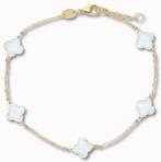 Gouden Klaver Parelmoer Armband 14K, Verzenden, Nieuw