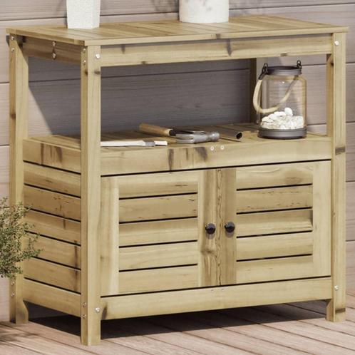 vidaXL Oppottafel met schappen 82,5x45x81 cm geïmpregneerd, Tuin en Terras, Overige Tuin en Terras, Nieuw, Verzenden