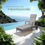 Ligbed - Ligstoel - Zonnebed - Verstelbaar - Grijs - Tectake, Tuin en Terras, Verzenden, Zo goed als nieuw