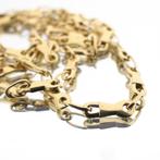 18 Krt. Gouden solide schakel ketting | 79 cm, Sieraden, Tassen en Uiterlijk, Kettingen, Ophalen of Verzenden, Gebruikt, Overige kleuren