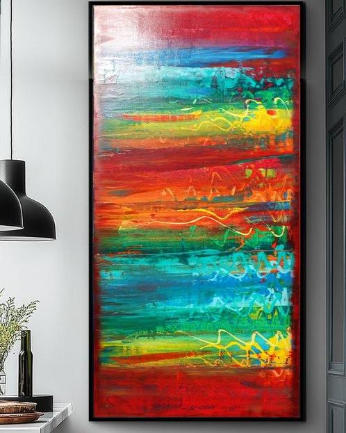 Ksavera - Abstract A1382 - painting on XXL canvas 210cm, Antiek en Kunst, Kunst | Schilderijen | Modern