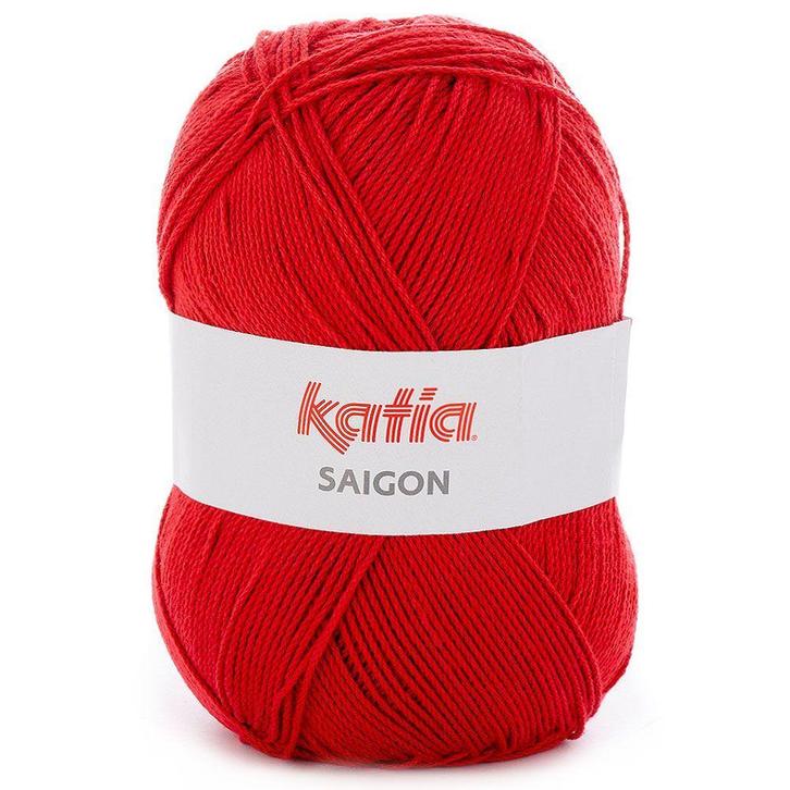 Katia Saigon - 04 rood - Acryl Garen, Hobby en Vrije tijd, Breien en Haken, Ophalen of Verzenden