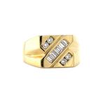 Gouden heren ring met diamant 18 krt, Verzenden, Zo goed als nieuw, Wit, Goud