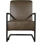 Leren fauteuil Lodge - Granada Ash (grijs/bruin), Industrieel, Modern, Scandinavisch, Nieuw, Ophalen of Verzenden, 50 tot 75 cm