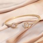 Luxe Geometrische Cuff Bangle voor Dames, Sieraden, Tassen en Uiterlijk, Verzenden, Nieuw, Met kristal