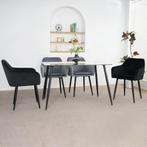 Lina® Noble - Velvet Eetkamerstoelen - Set van 2 - Zwart, Huis en Inrichting, Stoelen, Twee, Zwart, Stof, Nieuw