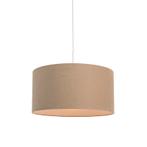 Landelijke hanglamp wit met lichtbruine kap 50cm - Combi, Huis en Inrichting, Lampen | Hanglampen, Nieuw, Overige stijlen