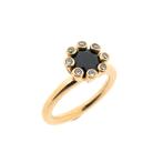 Gouden Sprite ring met saffier en diamant; 0,04 ct. | BRON, Sieraden, Tassen en Uiterlijk, Gebruikt, Overige kleuren, Ophalen of Verzenden
