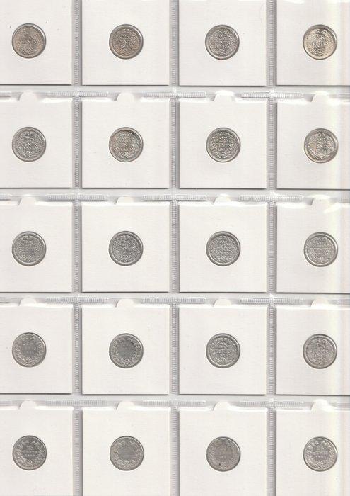 Nederland. Willem II & Wilhelmina. 25 Cent 1849 t/m 1944 EP, Postzegels en Munten, Munten | Nederland