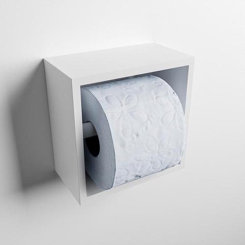 MONDIAZ Easy Toiletrolhouder CUBE 160 solid surface, Doe-het-zelf en Verbouw, Sanitair, Bad, Nieuw, Ophalen of Verzenden