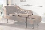 Chesterfield chaise longue 170cm antiekbruin met, Ophalen of Verzenden, Nieuw