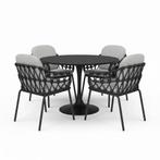 Matera Flair dining tuinset 5-delig antraciet 120xH75cm, Ophalen of Verzenden, Nieuw