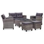 vidaXL 6-delige Loungeset met kussens poly rattan, Verzenden, Nieuw, Textileen, Loungeset