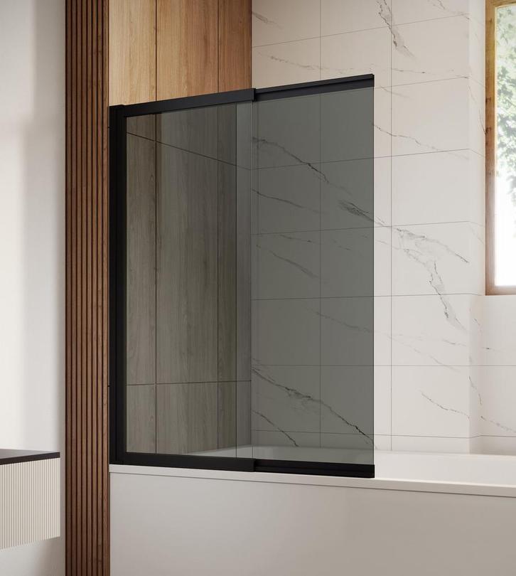 Badwand Moka 120 x 140 cm Zwart Getint Badscherm 5 mm, Doe-het-zelf en Verbouw, Sanitair, Nieuw, Bad, Verzenden