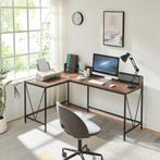 Bureau Frelvepirg L-vorm 165x110x90 cm zwart en walnootkleur, Huis en Inrichting, Bureaus, Verzenden, Nieuw