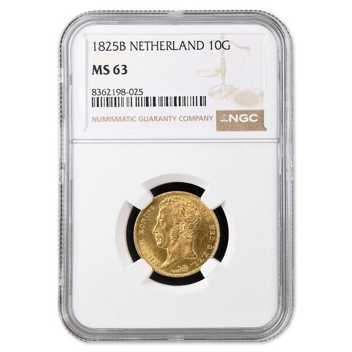 Gouden 10 Gulden Willem I 1825 B, Postzegels en Munten, Munten | Nederland, Verzenden