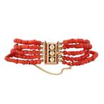 Vintage bloedkoraal armband met siersluiting 14 krt, Ophalen of Verzenden, Nieuw