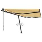 vidaXL Luifel vrijstaand automatisch 400x300 cm geel en wit, Verzenden, Nieuw