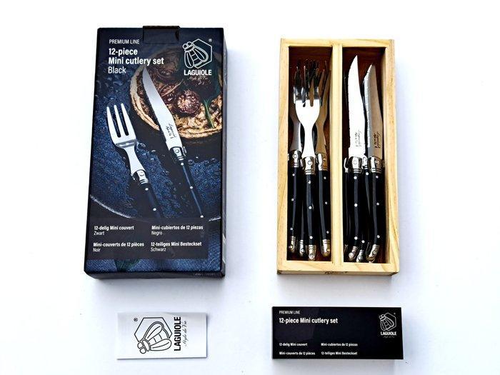 Laguiole - 12 pieces petit fours Cutlery set - 6x forks & 6x, Antiek en Kunst, Antiek | Keukenbenodigdheden