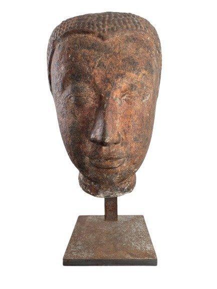 Oud Siam, U-Tong C Steen Hoofd van de Boeddha (U-Tong C), Antiek en Kunst, Antiek | Overige Antiek
