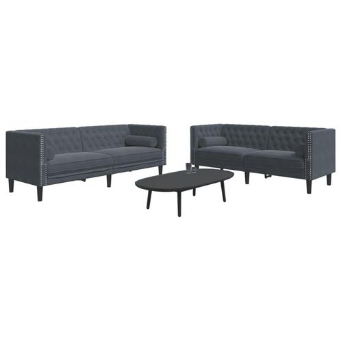 vidaXL 2-delige Loungeset Chesterfield en bolsters fluweel, Huis en Inrichting, Banken | Bankstellen, Nieuw, Stof, Vierpersoons of meer