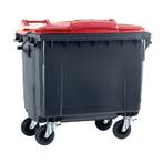 Afvalcontainer 660 liter grijs met rood deksel, Nieuw, Ophalen of Verzenden