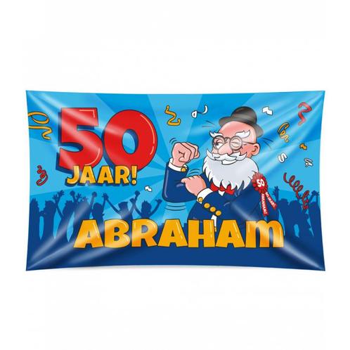 Gevel Vlag Abraham Cartoon Xxl 1,5m, Hobby en Vrije tijd, Feestartikelen, Nieuw, Verzenden