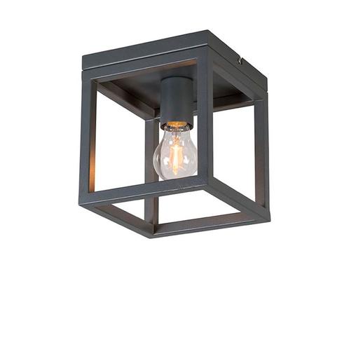 Industriële plafondlamp donkergrijs - Cage, Huis en Inrichting, Lampen | Plafondlampen, Nieuw, Overige materialen